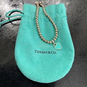 Tiffany & Co Heart Charm Bead Bracelet
